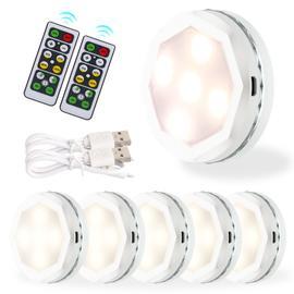 18W Éclairage Sous Meuble Cuisine Spot LED Lampe de Placard Sans Fil avec  Télécommande, Etanche IP44, Lot de 6