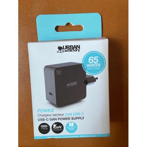 Chargeur et câble d'alimentation PC URBAN FACTORY CHARGEUR USB-C 65W GAN