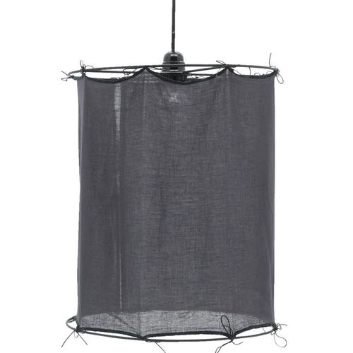Abat-jour pour suspension en coton Riad Moyen Charbon