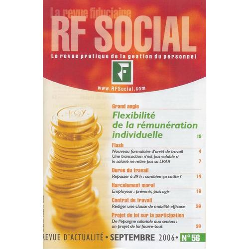 Rf Social Sept 2006  N° 56 : Flexibilité De La Rémunération Individuelle