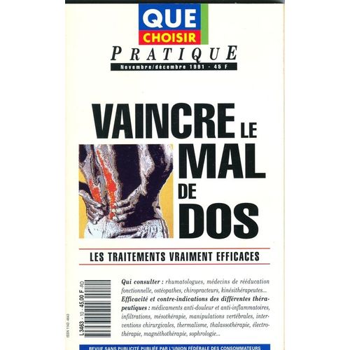 Que Choisir N° L3463 : Vaincre Le Mal De Dos