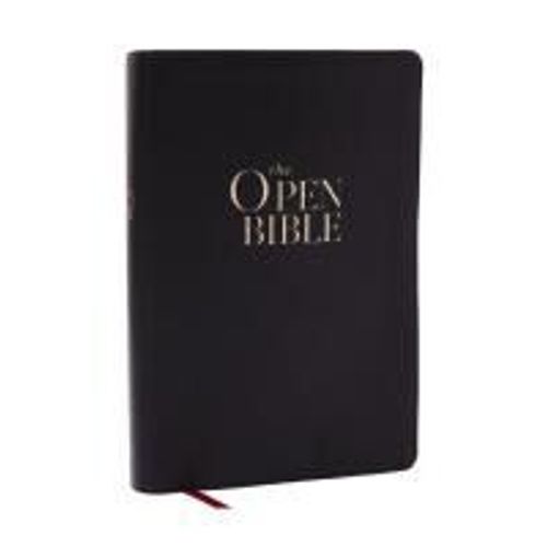 The Open Bible: Read And Discover The Bible For Yourself (Nkjv, Black Leathersoft, Red Letter, Comfort Print)