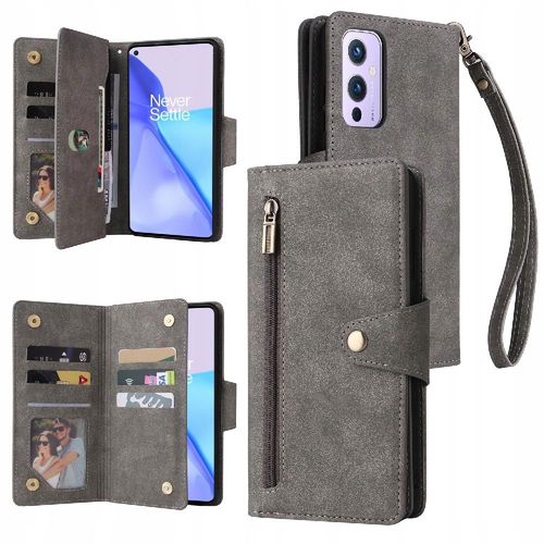 Étui Pour Oneplus 9 Avec Dragonne Et Porte-Cartes, Fermeture Éclair