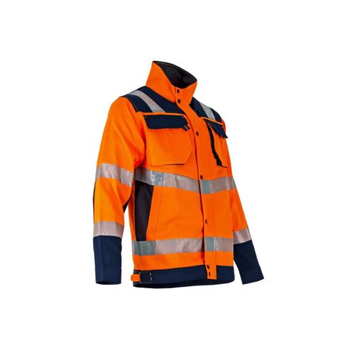 Veste Haute-Visibilité Ampoule - Softshell 3 Couches - Orange/Marine - T3 M - Lma - 2224 T3