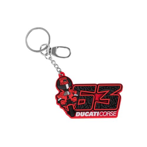 Porte-Clés 63 Pecco Bagnaia Ducati Corse Moto Gp Officiel Adulte Taille Unique Rouge Noir