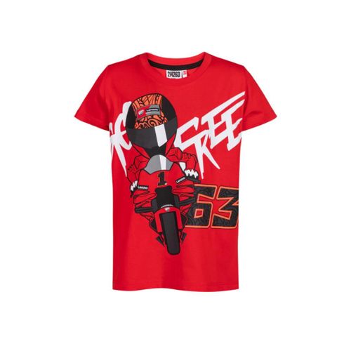 T-Shirt 63 Pecco Bagnaia Ducati Corse Enfant Moto Gp Officiel Rouge