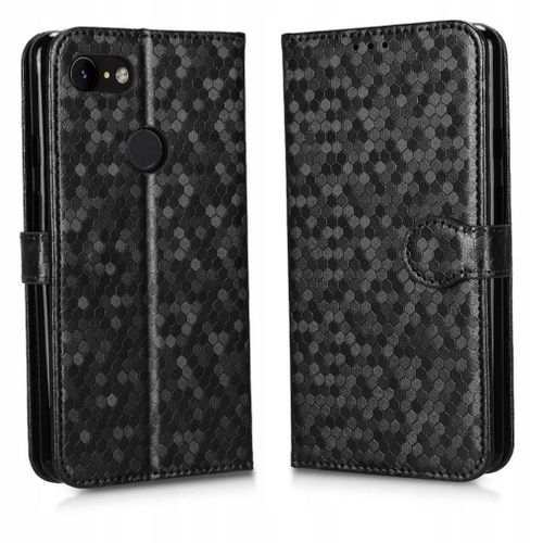 Étui Portefeuille En Cuir Pour Google Pixel 3a Xl Avec Fermoir À Motif Géométrique