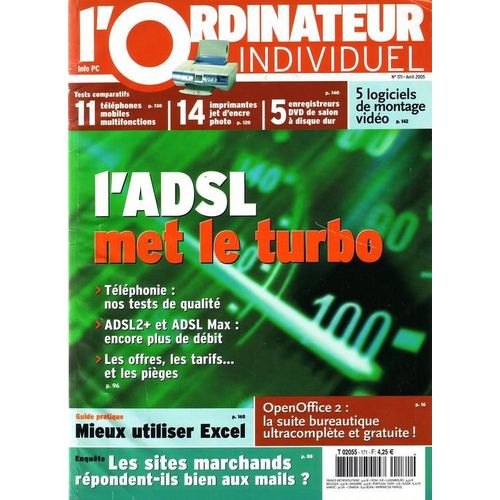 L'ordinateur Individuel N° 171 : L'adsl Met Le Turbo