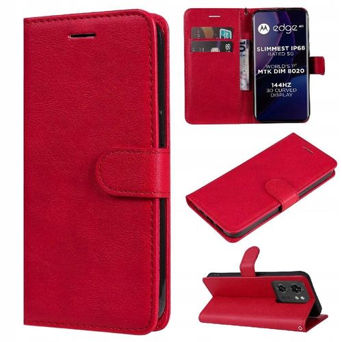Étui À Rabat Pour Motorola Edge 40 5g Classic Couleur Unie Avec Fente Pour Carte