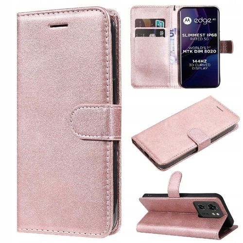 Étui À Rabat Pour Motorola Edge 40 5g Classic Couleur Unie Avec Fente Pour Carte