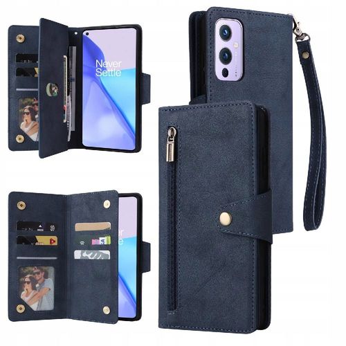 Étui Pour Oneplus 9 Avec Dragonne Et Porte-Cartes, Fermeture Éclair