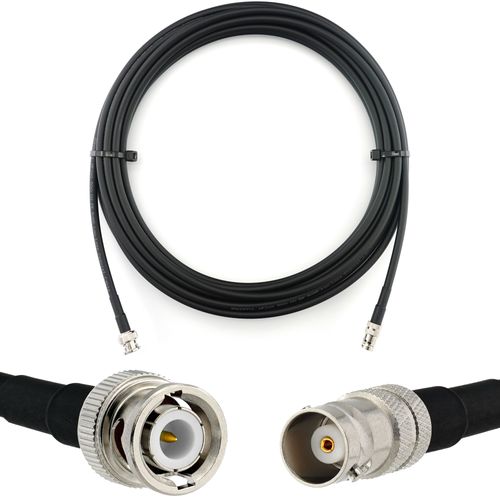 BNC mâle vers BNC femelle 15m câble coaxial - cable d'extension HF240 (LMR 240 équivalent) etanche - rallonge BNC pour Antenne CB Radio Amateur Sans fil Radio WIFI adaptateur UHF VHF