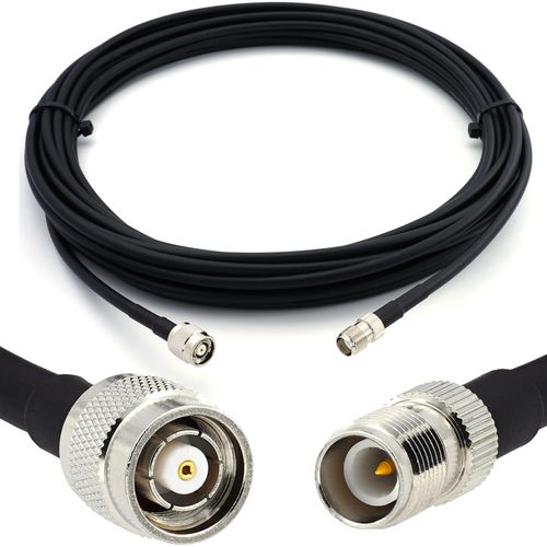 RP-TNC mâle vers RP-TNC femelle 30cm Cable Coaxial - câble d'extension HF240 (LMR 240 équivalent) rallonge etanche - pour Routeur WIFI Radio Antenne LTE Amplificateur GSM 4G 5G 6G LTE Hotspot