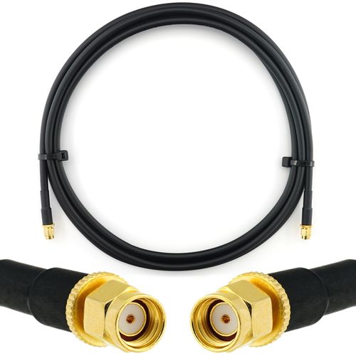 RP-SMA 2m Rallonge Antenne WiFi Cable Coaxial RPSMA Mâle à Male - câble d'extension HF240 (LMR 240 équivalent) etanche - pour Routeur WiFi Caméra IP Carte Réseau sans Fil Mini PCIE