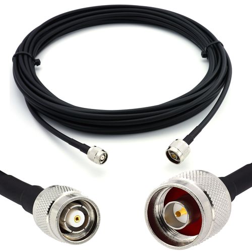 N mâle vers RP-TNC mâle 30cm Cable Coaxial - câble d'extension HF240 (LMR 240 équivalent) rallonge etanche - pour Routeur WIFI Radio Antenne LTE Amplificateur GSM 4G 5G 6G LTE Hotspot