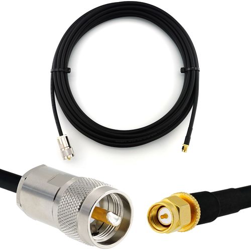 PL259 vers SMA mâle 15m UHF Câble coaxial - câble d'extension HF240 (LMR 240 équivalent) etanche - rallonge pour HAM cable antenne CB Radio Analyseur Tosmetre Marine RF VHF Cibi SDR Radio Amateur