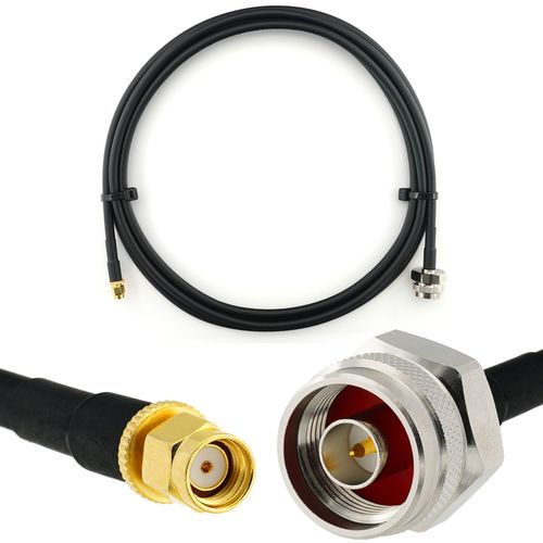 RP-SMA Mâle vers N Male Hex 3m Rallonge Antenne WiFi Cable Coaxial - câble d'extension HF240 (LMR 240 équivalent) etanche - pour Routeur WiFi Caméra IP Carte Réseau sans Fil Mini PCIE