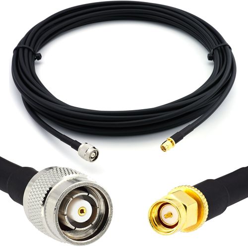 RP-TNC mâle vers SMA mâle 30cm Cable Coaxial - câble d'extension HF240 (LMR 240 équivalent) rallonge etanche - pour Routeur WIFI Radio Antenne LTE Amplificateur GSM 4G 5G 6G LTE Hotspot