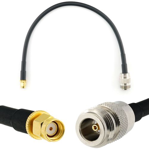 RP-SMA Mâle vers N Femelle 30cm Rallonge Antenne WiFi Cable Coaxial - câble d'extension HF240 (LMR 240 équivalent) etanche - pour Routeur WiFi Caméra IP Carte Réseau sans Fil Mini PCIE