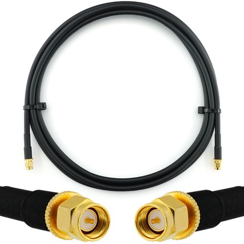 SMA mâle vers SMA mâle 1m Cable Coaxial - câble d'extension HF240 (LMR 240 équivalent) rallonge etanche - pour Routeur WIFI Radio Antenne LTE Amplificateur GSM 4G 5G 6G LTE Hotspot