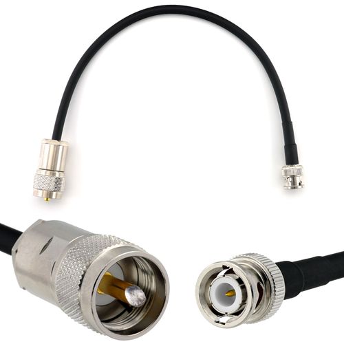 BNC mâle vers PL259 30cm câble coaxial - cable d'extension HF240 (LMR 240 équivalent) etanche - rallonge BNC PL pour Antenne CB Radio Amateur Sans fil Radio WIFI adaptateur UHF VHF