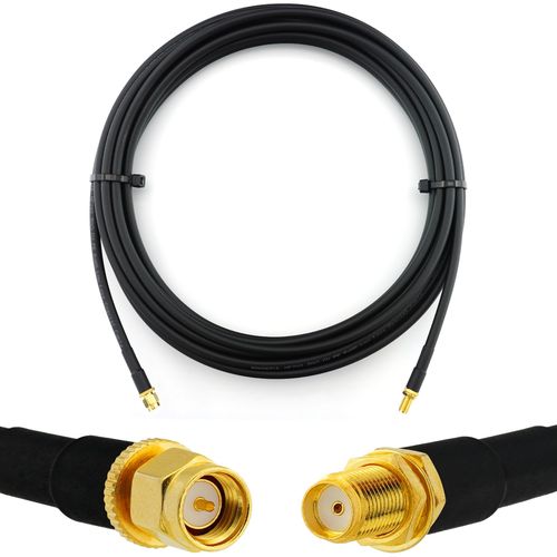SMA mâle vers SMA femelle 2m Cable Coaxial - câble d'extension HF240 (LMR 240 équivalent) rallonge etanche - pour Routeur WIFI Radio Antenne LTE Amplificateur GSM 4G 5G 6G LTE Hotspot