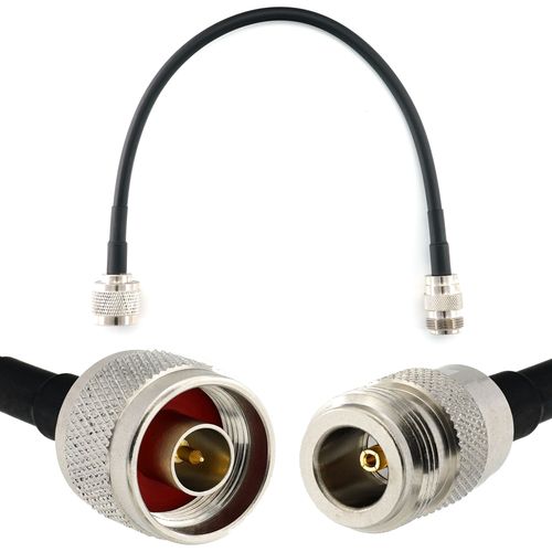 N mâle vers N femelle 30cm Cable Coaxial - câble d'extension HF240 (LMR 240 équivalent) rallonge etanche - pour Routeur WIFI Radio Antenne LTE Amplificateur GSM 4G 5G 6G LTE Hotspot