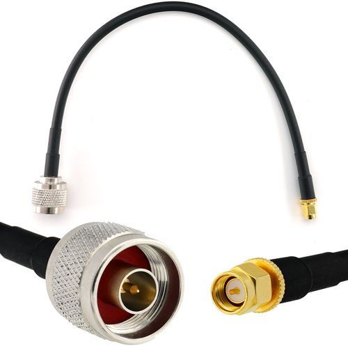 N mâle vers SMA mâle 30cm Cable Coaxial - câble d'extension HF240 (LMR 240 équivalent) rallonge etanche - pour Routeur WIFI Radio Antenne LTE Amplificateur GSM 4G 5G 6G LTE Hotspot
