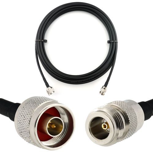 N mâle vers N femelle 15m Cable Coaxial - câble d'extension HF240 (LMR 240 équivalent) rallonge etanche - pour Routeur WIFI Radio Antenne LTE Amplificateur GSM 4G 5G 6G LTE Hotspot