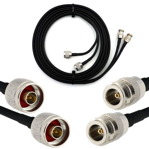N mâle vers N femelle 3m Câble Coaxial Double - cable d'extension jumelé HF240 (LMR 240 équivalent) rallonge etanche dual - pour Routeur WIFI Radio Antenne LTE Amplificateur GSM 4G 5G 6G LTE Hotspot