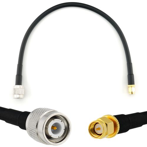 TNC mâle vers SMA mâle 30cm câble coaxial - cable d'extension HF240 (LMR 240 équivalent) etanche - rallonge TNC SMA pour Antenne CB Radio Amateur Sans fil Radio WIFI adaptateur UHF VHF