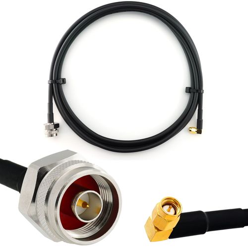 SMA à Angle Droit 90 degréss vers N mâle 2m Cable Coaxial - câble d'extension HF240 (LMR 240 équivalent) rallonge etanche - pour Routeur WIFI Radio Antenne LTE Amplificateur 4G 5G 6G LTE Hotspot