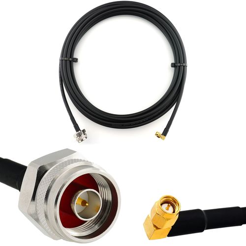 SMA à Angle Droit 90 degréss vers N mâle 7m Cable Coaxial - câble d'extension HF240 (LMR 240 équivalent) rallonge etanche - pour Routeur WIFI Radio Antenne LTE Amplificateur 4G 5G 6G LTE Hotspot