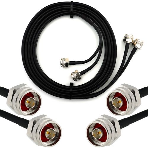 N mâle vers N mâle Hex 10m Câble Coaxial Double - cable d'extension jumelé HF240 (LMR 240 équivalent) rallonge etanche - pour Routeur WIFI Radio Antenne LTE Amplificateur GSM 4G 5G 6G LTE Hotspot