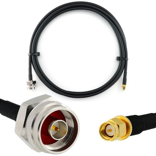 SMA mâle vers N mâle Hex 1m Cable Coaxial - câble d'extension HF240 (LMR 240 équivalent) rallonge etanche - pour Routeur WIFI Radio Antenne LTE Amplificateur GSM 4G 5G 6G LTE Hotspot