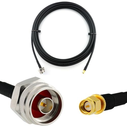 SMA mâle vers N mâle Hex 15m Cable Coaxial - câble d'extension HF240 (LMR 240 équivalent) rallonge etanche - pour Routeur WIFI Radio Antenne LTE Amplificateur GSM 4G 5G 6G LTE Hotspot