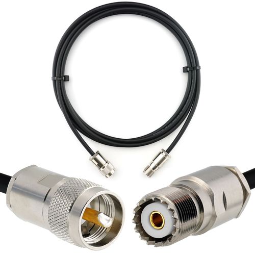 PL259 vers SO239 1m UHF Câble coaxial - câble d'extension HF240 (LMR 240 équivalent) etanche - rallonge pour HAM cable antenne CB Radio Analyseur Tosmetre Marine RF VHF Cibi SDR Radio Amateur