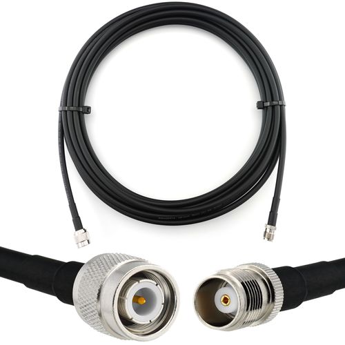 TNC mâle vers TNC femelle 15m câble coaxial - cable d'extension HF240 (LMR 240 équivalent) etanche - rallonge TNC pour Antenne CB Radio Amateur Sans fil Radio WIFI adaptateur UHF VHF