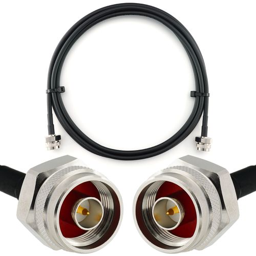 N mâle vers N mâle Hex 1m Cable Coaxial - câble d'extension HF240 (LMR 240 équivalent) rallonge etanche - pour Routeur WIFI Radio Antenne LTE Amplificateur GSM 4G 5G 6G LTE Hotspot