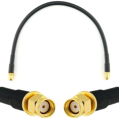 RP-SMA 30cm Rallonge Antenne WiFi Cable Coaxial RPSMA Mâle à Male - câble d'extension HF240 (LMR 240 équivalent) etanche - pour Routeur WiFi Caméra IP Carte Réseau sans Fil Mini PCIE