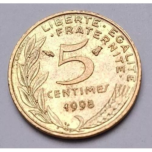 Pièce De Monnaie 5 Centimes Marianne 1998 République Française