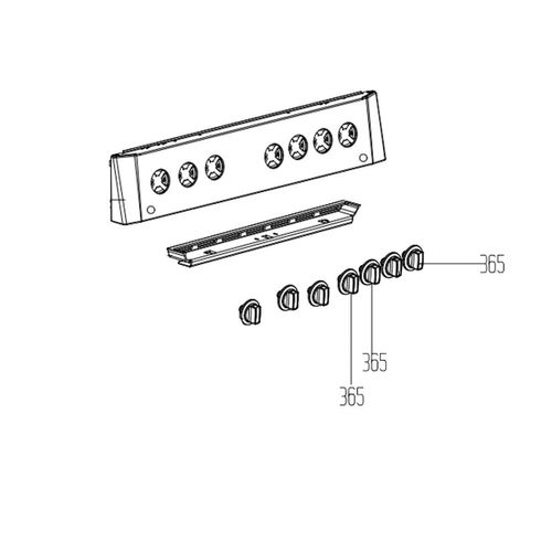 Manette (repère 365) - Four, cuisinière (250315618 BEKO)