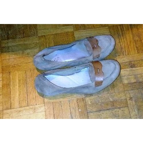 Mocassins Daim Et Cuir Beige T40