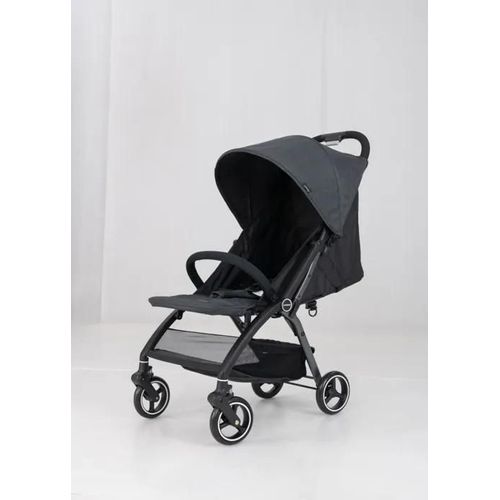 Costway Poussette Canne Bébé Avec Dossier & Auvent Réglables, Panier Inférieur & Frein, Pliable À Une Main, Harnais À 5 Points, Gris