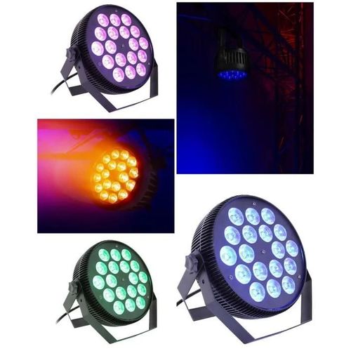 PAR à LED PROJECTEUR A LEDS 18 x 6W 6-en-1 RGBWAUV- IP65 alu