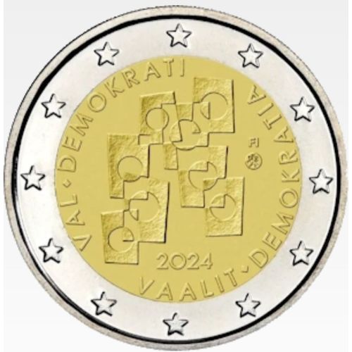 2 Euros Commémorative Finlande 2024 Élections Et Démocratie Unc