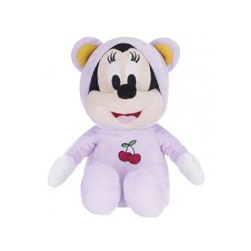 Peluche Minnie En Grenouillere Mauve 35 Cm - Pyjama - Set Doudou Enfant + 1 Carte Tigre