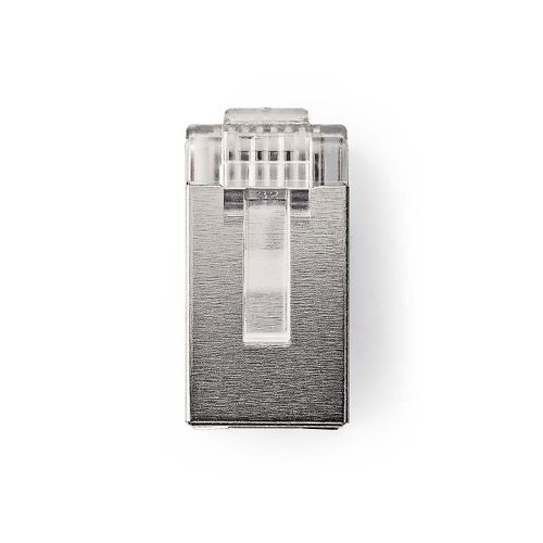 Connecteur RJ45 | Mâle | STP toronné CAT5 | Droit | Plaqué or | 10 pièces. | PVC | Transparent | Boîte