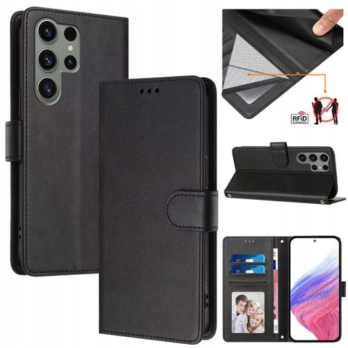 Étui En Cuir Avec Poche Rfid Pour Samsung Galaxy S23 Ultra 5g