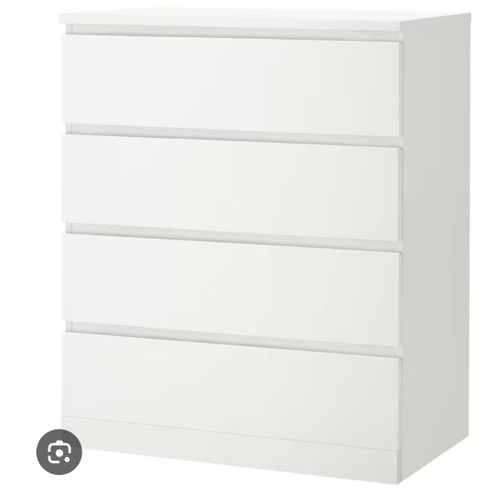 2 Commodes Blanc Laqué A 4 Tiroirs État Neuf Ikea